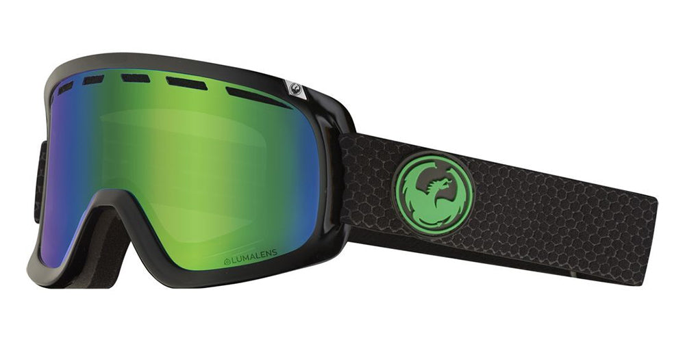Dragon Rogue Split with Lumalens Green Ionized and Lumalens Amber Lens Goggles