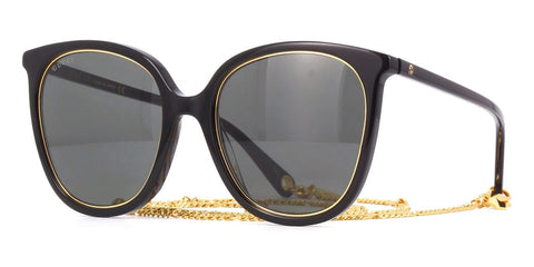 Gucci GG1076S 001 with Detachable Chain Sunglasses