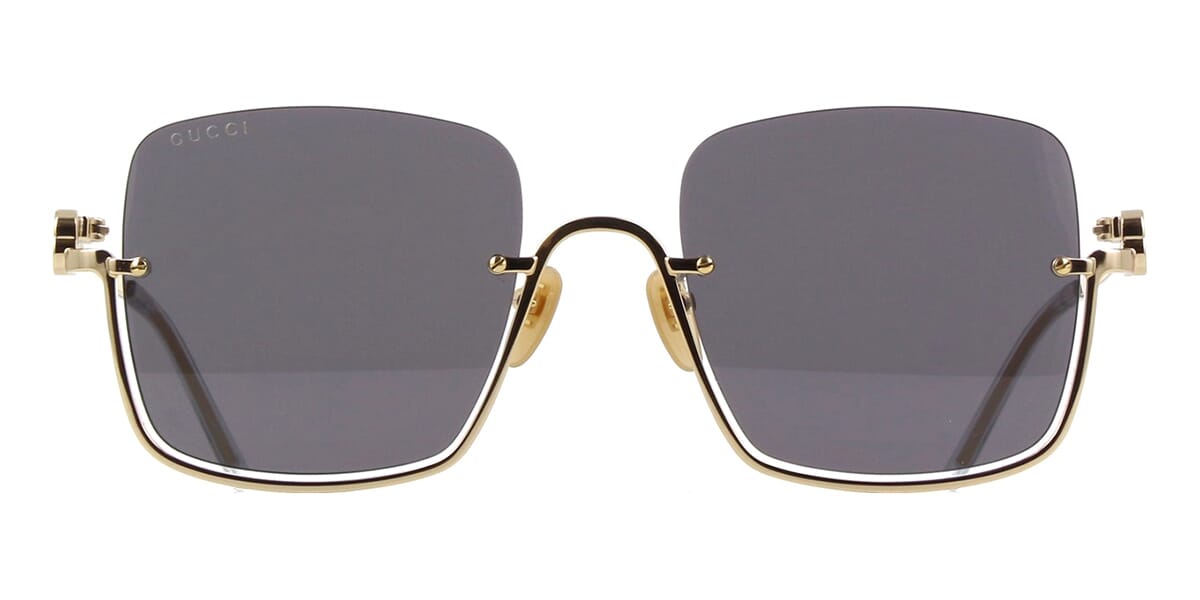 Amazon.com: Gucci Rectangular Narrow Rimless Sunglasses, Gold-Black-Grey,  One Size : Clothing, Shoes & Jewelry