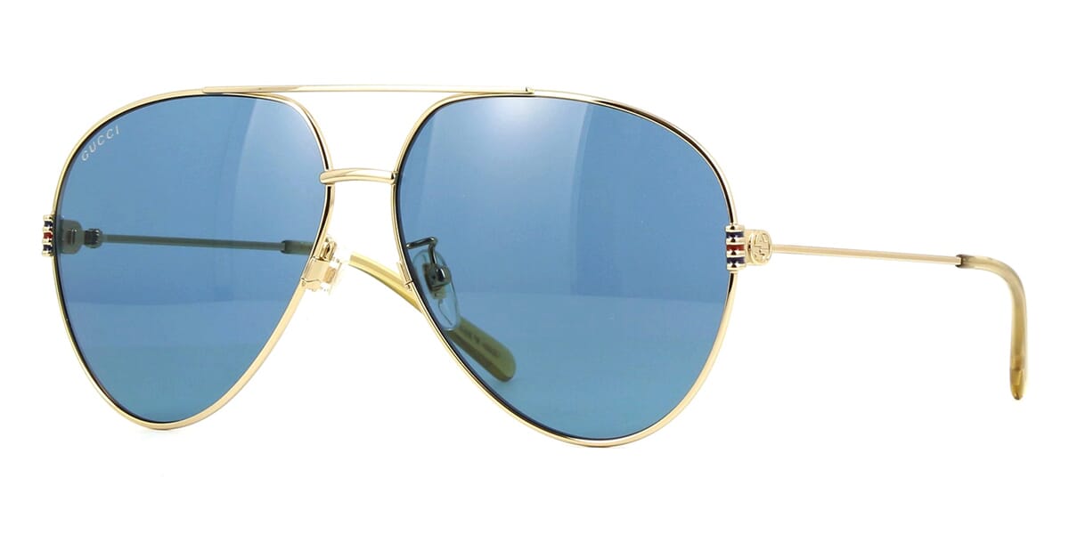 Square-frame sunglasses in blue tortoiseshell | GUCCI® US