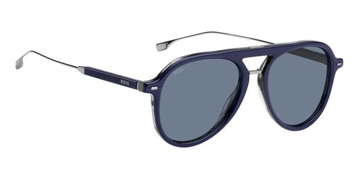 Boss by BOSS Men's Sunglasses Classic Rectangle Blue/Grey 1375/S