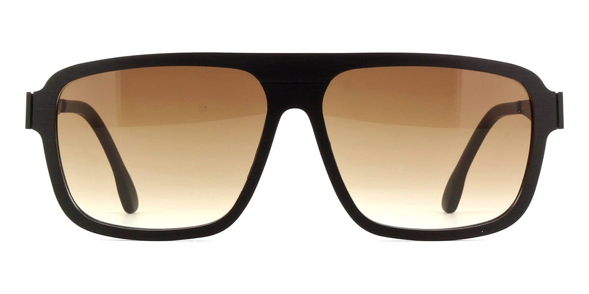 ic! berlin Egon Rough Black with Brown to Sand Gradient Sunglasses