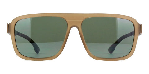 ic! berlin Egon Rough Walnut and Graphite with Green Polarised Sunglasses