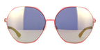 ic! berlin Ku Damm Rose Flamingo with Grey and Light Yellow Mirror Sunglasses
