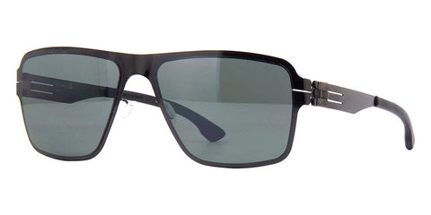 ic! berlin Steve B. Gunmetal and Black with Green Polarised Sunglasses