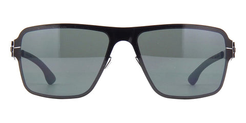 ic! berlin Steve B. Gunmetal and Black with Green Polarised Sunglasses