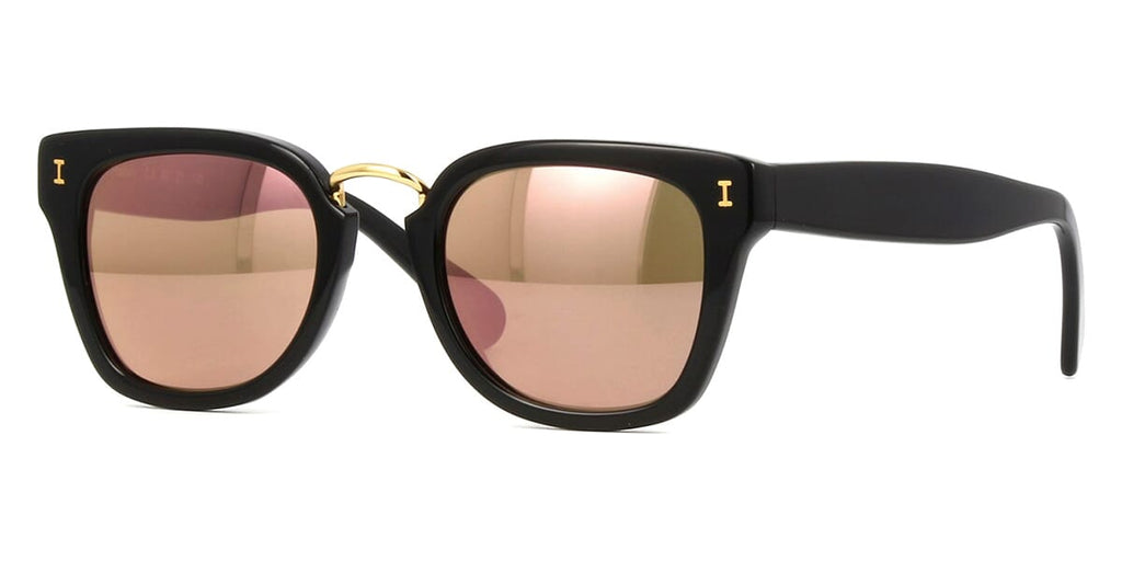 Illesteva Positano Black with Rose Gold Mirror Sunglasses
