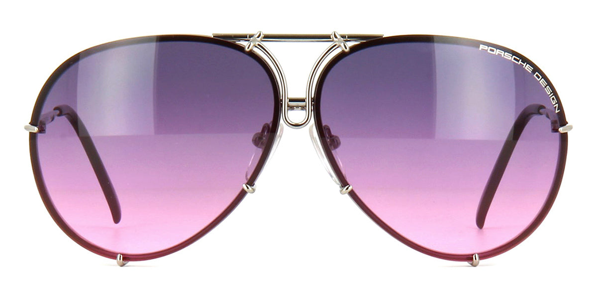Porsche Design 8478 M Silver Frame Pink Silver Grey Lenses