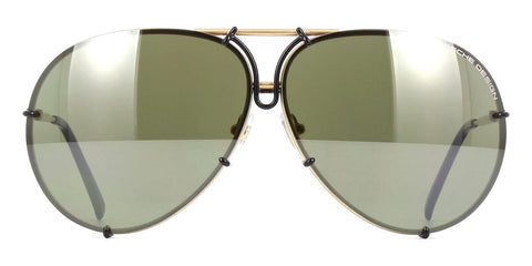 Porsche Design 8478 U Matte Gold Frame – Grey Gradient and Green with Silver Mirror Lenses Sunglasses