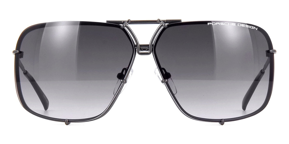 Porsche Design P8342 51A Black Rectangle Unisex Sunglasses Porsche Design Black Plastic Frame Sunglasses for Women for  main image 2