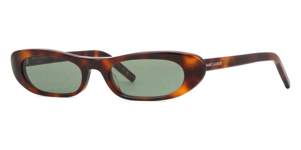 Saint Laurent Cat Eye Ysl Havana Sunglasses in Green