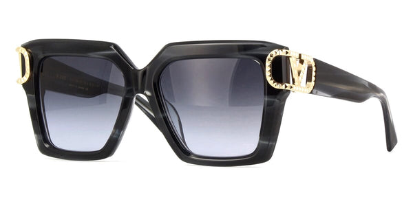 Valentino V-UNO VLS 107A Black Swirl Square Sunglasses - US