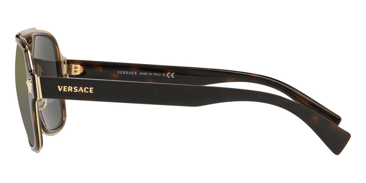 Versace VE2199 MEDUSA CHARM 10006G 56M Matte Black/Light Grey Mirror Silver Square  Sunglasses For Men 